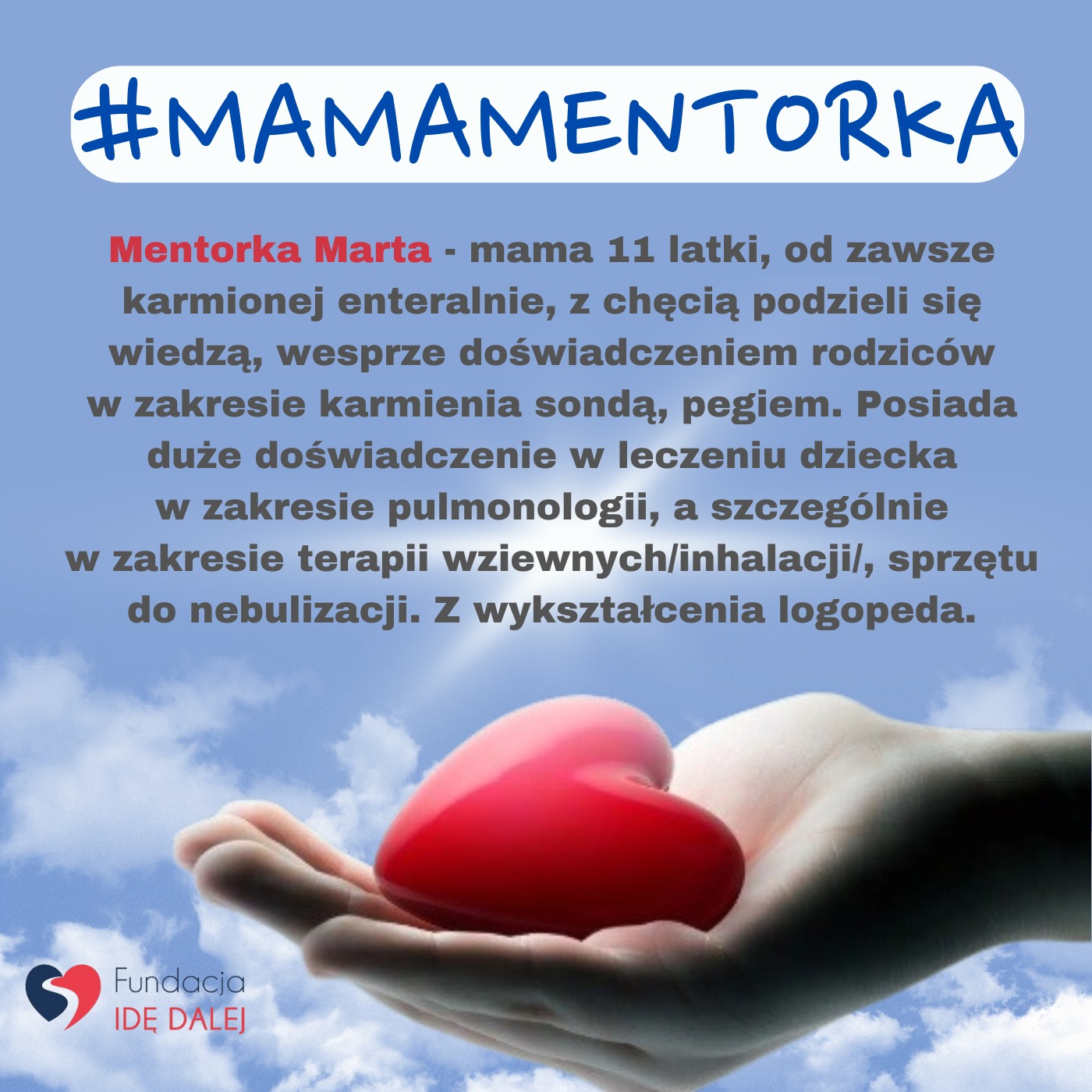 Ogłoszenie akcji mama mentorka - Mentorka Marta